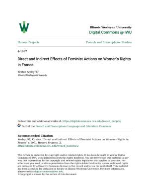 Direct and Indirect Effects of Feminist Actions on Women's Rights in France