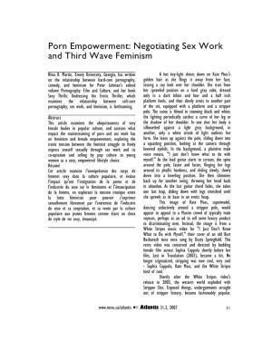 Porn Empowerment: Negotiating Sex Work and Third Wave Feminism