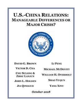 Myths and Misconceptions in U.S.-China Relations