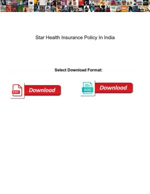 Star Health Insurance Policy in India