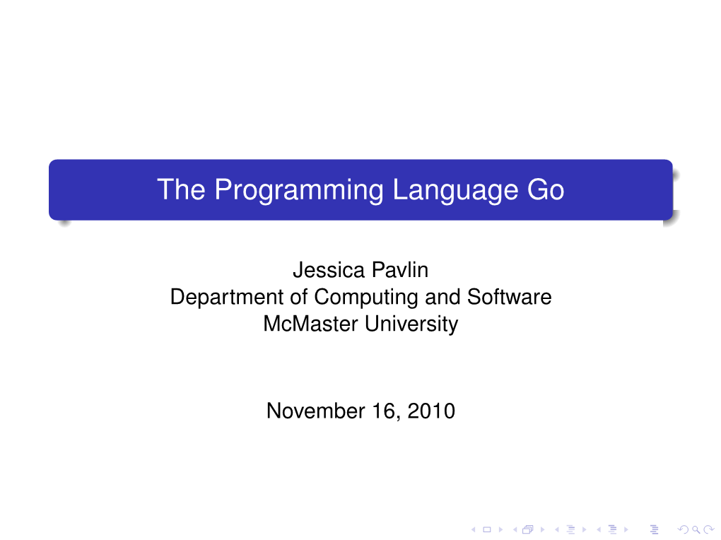 The Programming Language Go