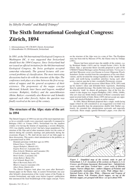 The Sixth International Geological Congress: Zürich, 1894