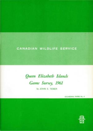 Queen Elizabeth Islands Game Survey, 1961