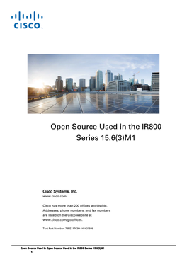 Open Source Used in the IR800 Series 15.6(3)M1
