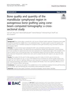 Bone Quality and Quantity of the Mandibular Symphyseal Region In