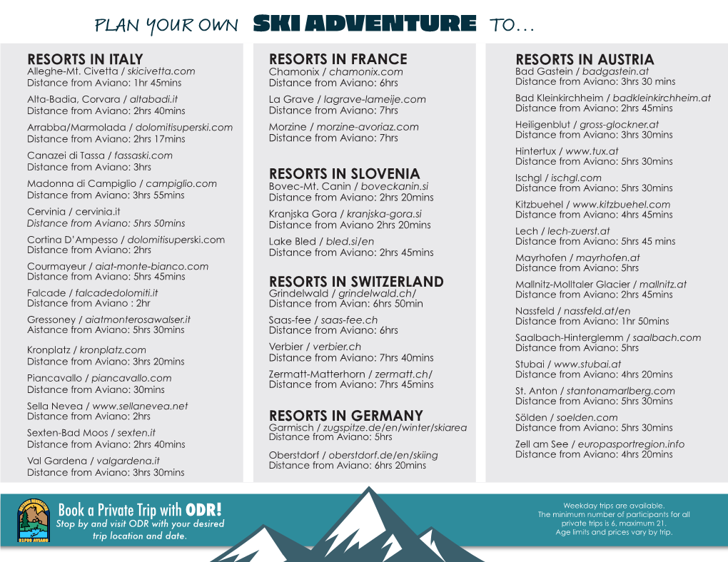 Plan Your Own Ski Adventure To