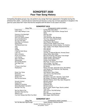 4-Year Song History