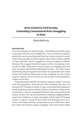 Arms Control in Civil Society: Controlling Conventional Arms Smuggling in Sinai