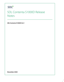 SDL Contenta S1000D 5.8.1 Release Notes