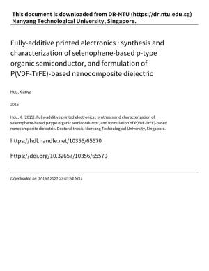 Fully‑Additive Printed Electronics