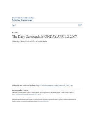 The Daily Gamecock, MONDAY, APRIL 2, 2007