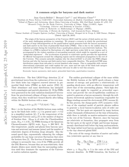 Arxiv:1904.11482V1 [Astro-Ph.CO] 25 Apr 2019 Chromodynamics (QCD) Scale, Λ ≈ 200 Mev