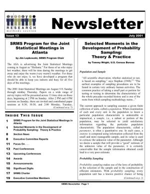 Newsletter Issue 13 July 2001