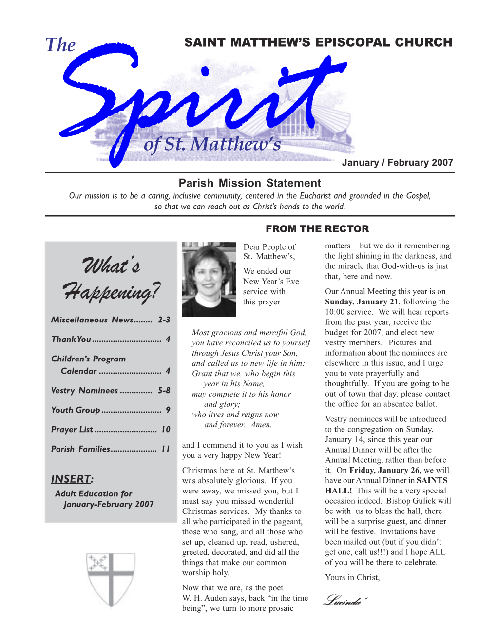 Spirit Newsletters 2007