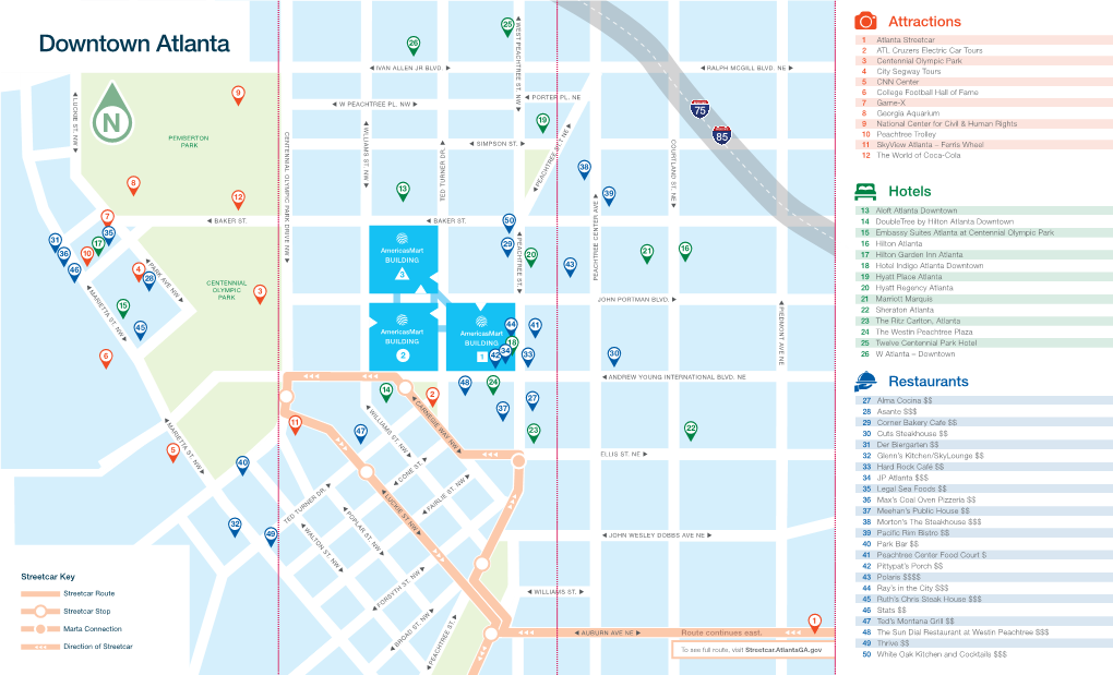 Downtown Atlanta 2 ATL Cruzers Electric Car Tours 3 Centennial Olympic Park  IVAN ALLEN JR BLVD   IVAN ALLEN JR BLVD