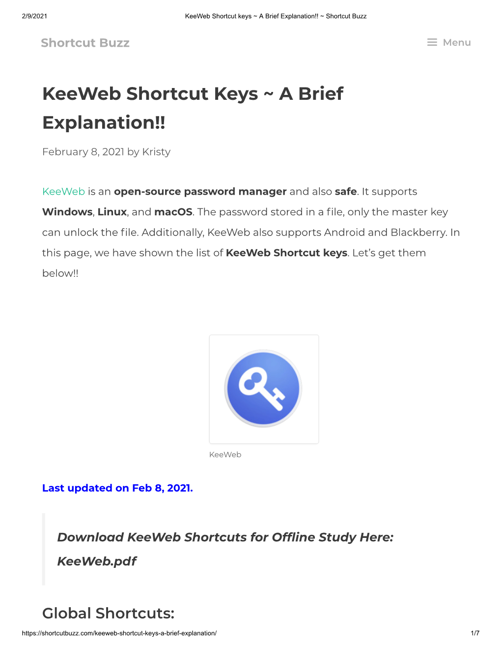 Keeweb Shortcut Keys ~ a Brief Explanation!! ~ Shortcut Buzz