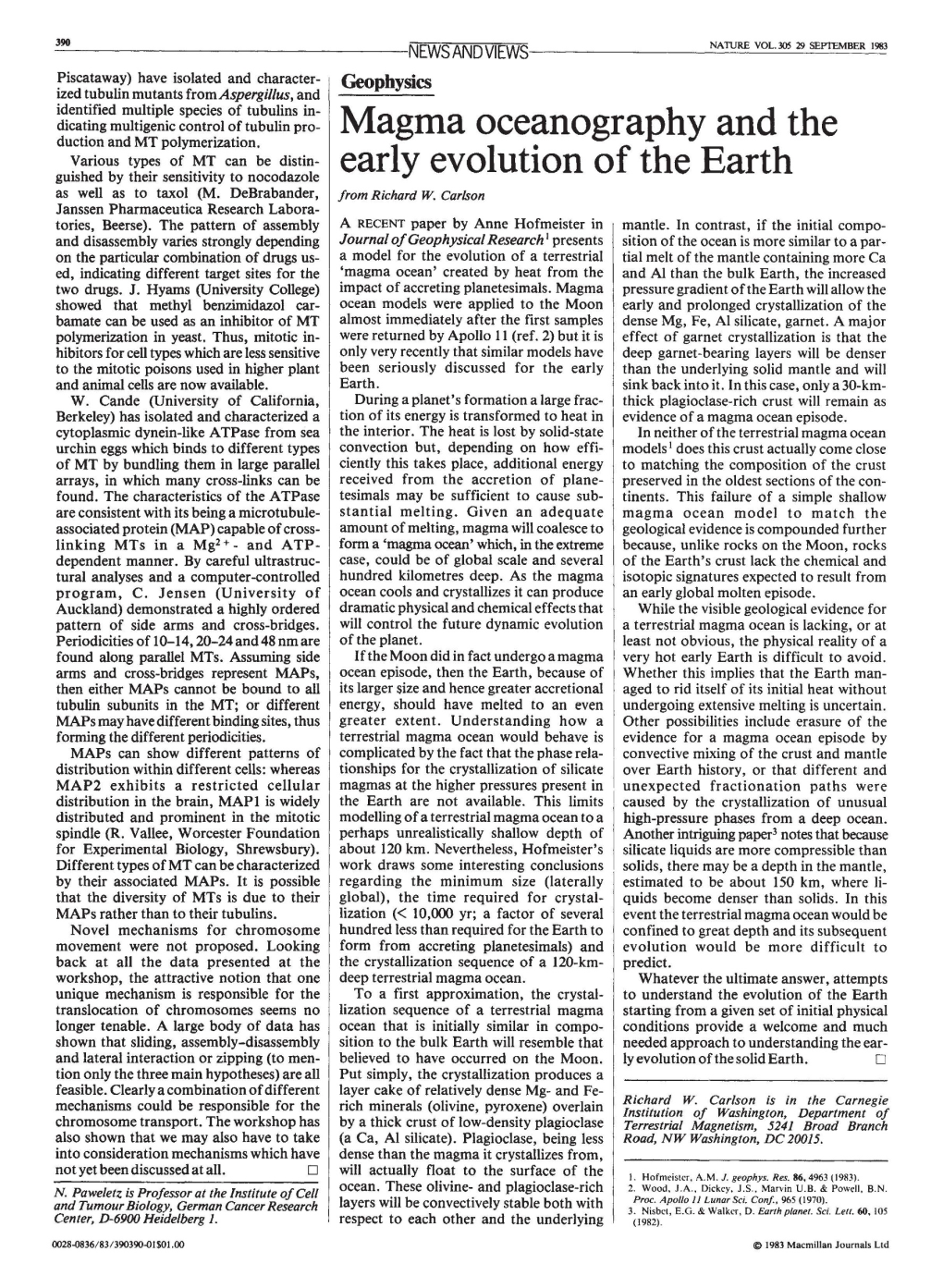 Magma Oceanography and the Early Evolution of the Earth