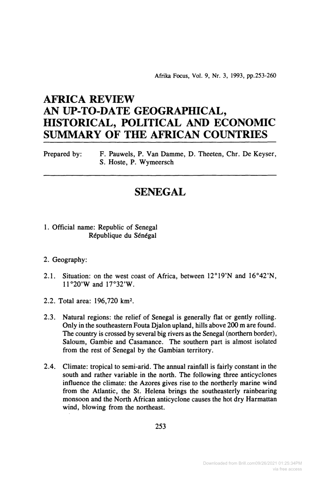 Africa Review an Up-To-Date Geographical, Historical, Political and Economic Summary of the African Countries