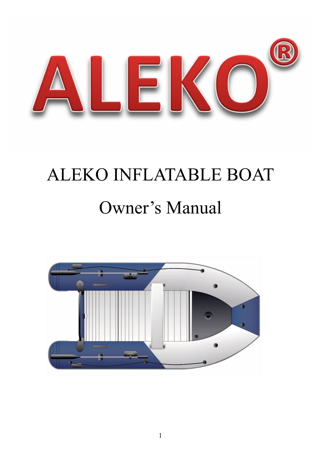 ALEKO INFLATABLE BOAT Owner's Manual
