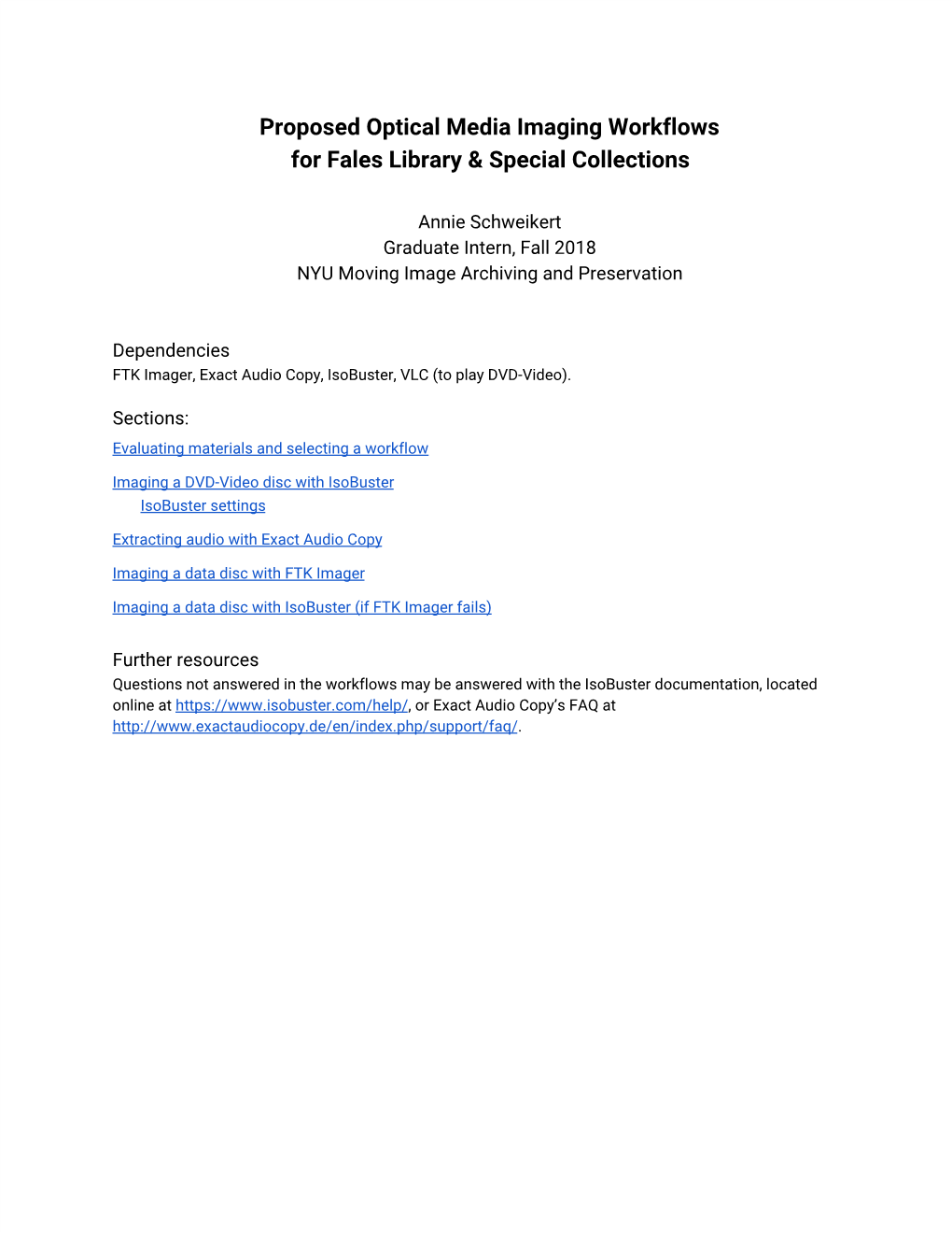 Proposed Optical Media Imaging Workflows for Fales Library & Special Collections