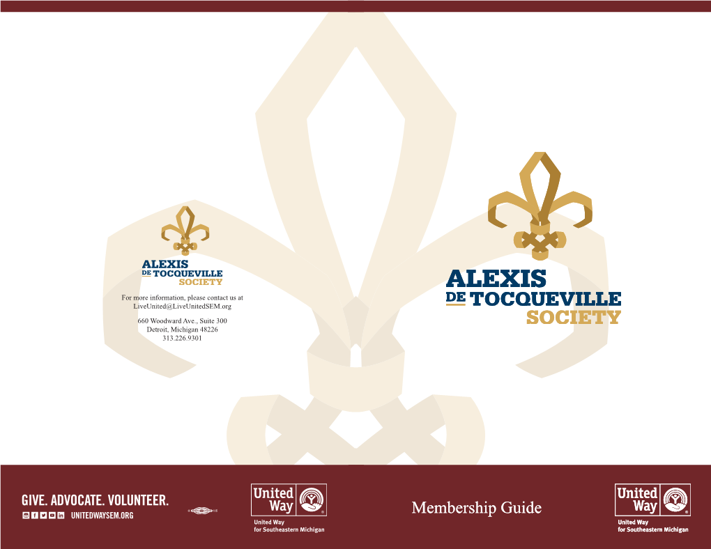 Membership Guide Alexis De Tocqueville Society Membership Guide