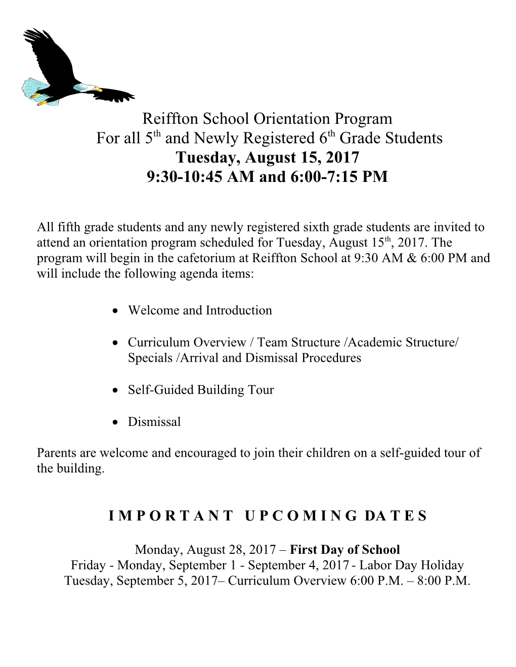 Reiffton School Orientation Program