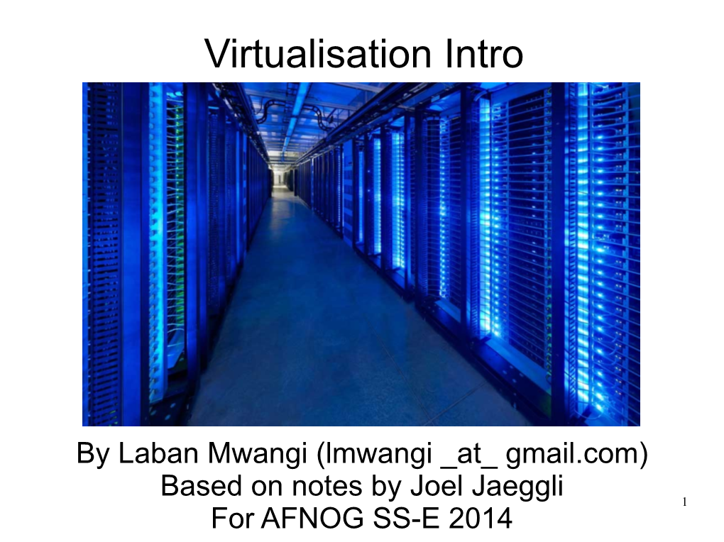 Virtualisation Intro
