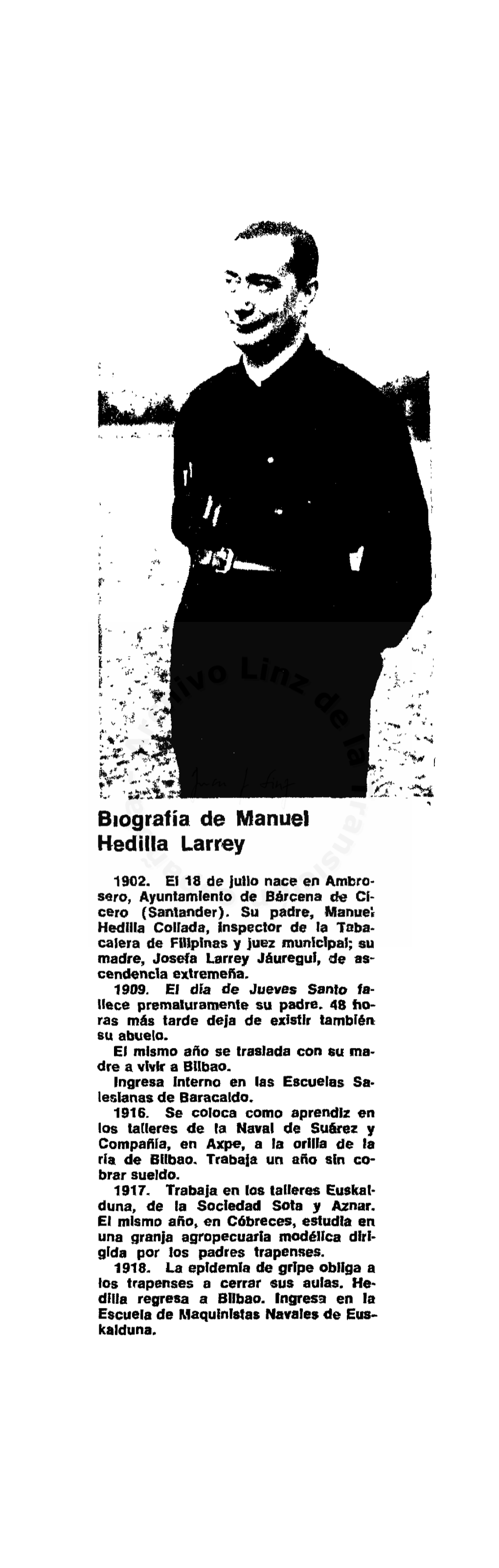 Biografía De Manuel Hedilla Larrey