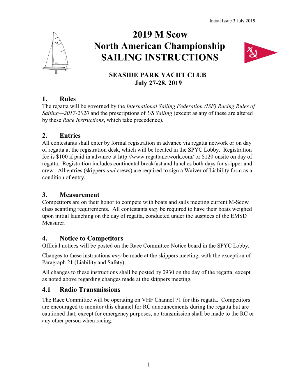 Eastern M-Scow District Championship Regatta