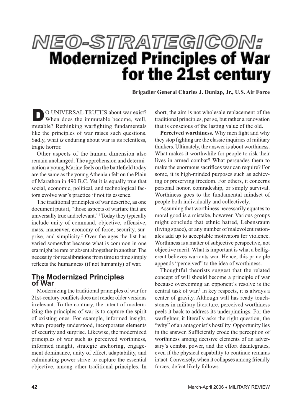 The Modernized Principles Of