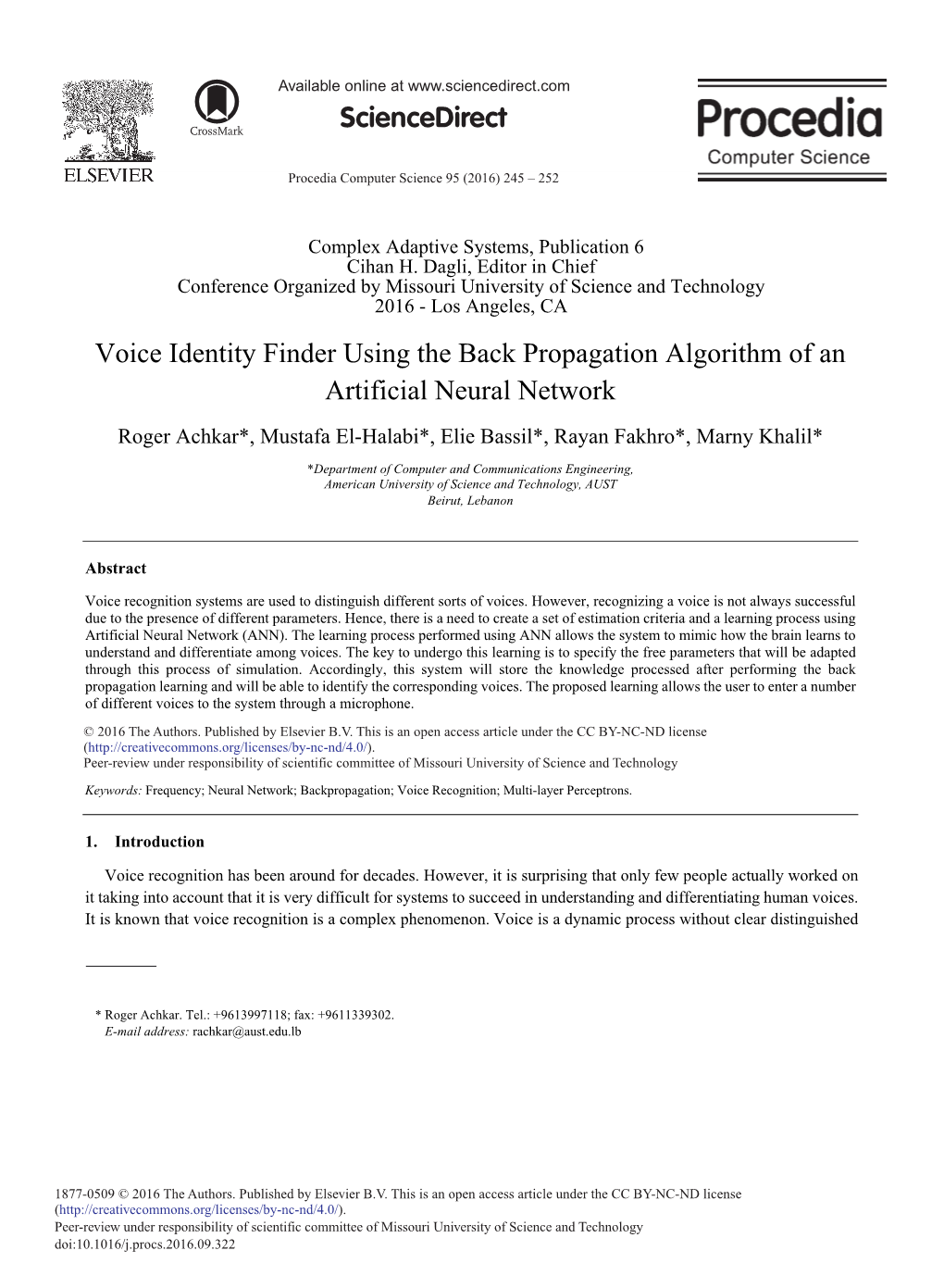 Voice Identity Finder Using the Back Propagation Algorithm of An