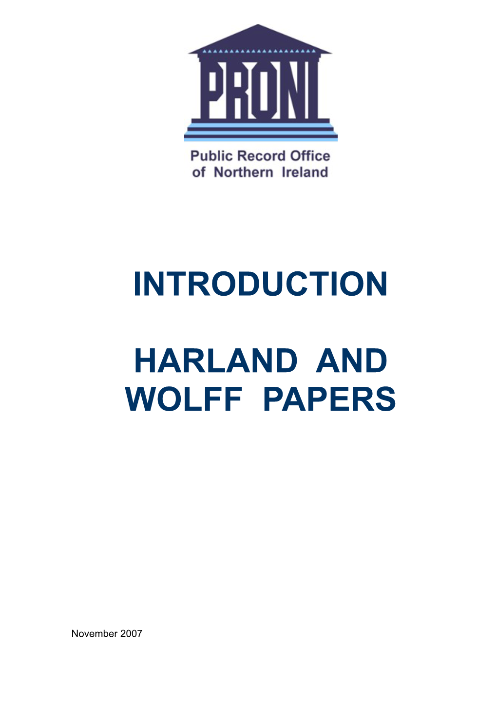 Introduction to the Harland & Wolff Papers