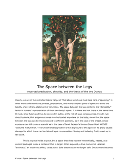 The Space Between the Legs Reversed Predication, Chirality, and the Thesis of the Two Dianas