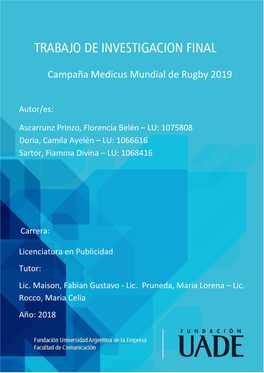 Campaña Medicus Mundial De Rugby 2019
