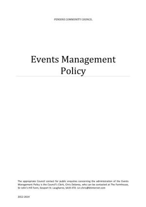 Events Management Policy