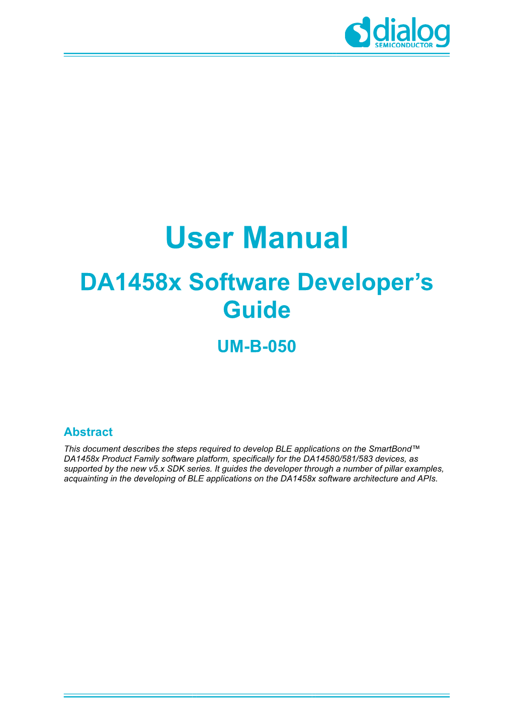 Da1458x Software Developer's Guide