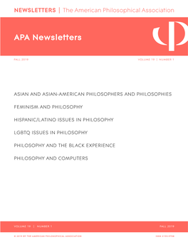 APA Newsletters Fall 2019