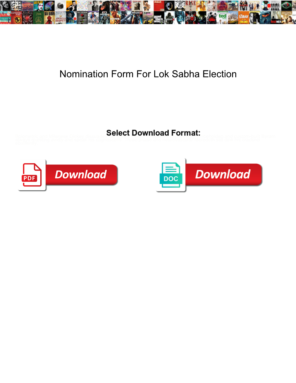 Nomination Form for Lok Sabha Election