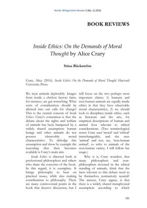 On the Demands of Moral Thought by Alice Crary