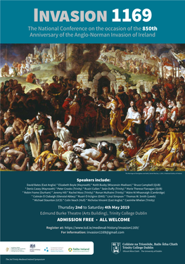 The National Conference on the Occasion of the 850Th Anniversary of the Anglo-Norman Invasion of Ireland