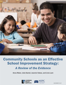 Community Schools As an Effective School Improvement Strategy: a Review of the Evidence