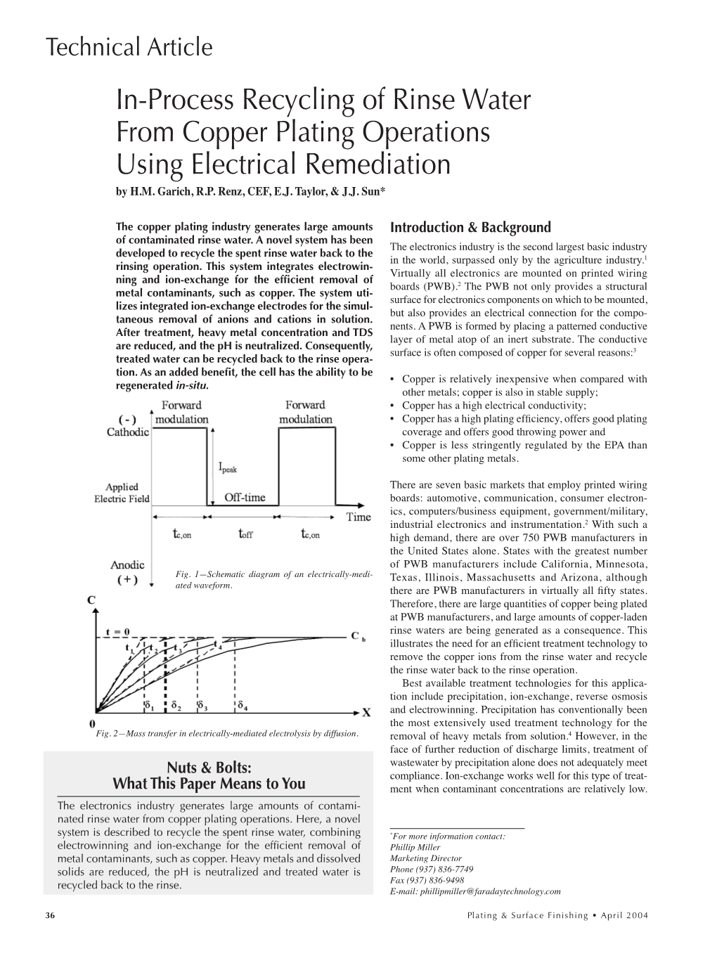 In-Process Recycling of Rinse Water from Copper Plating Operations Using Electrical Remediation by H.M