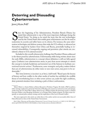 Deterring and Dissuading Cyberterrorism