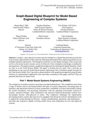 Graph-Based Digital Blueprint for Model Based Engineering of Complex Systems