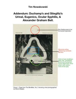 Addendum- Duchamp's and Stieglitz's Urinal, Eugenics, Ocular Syphilis