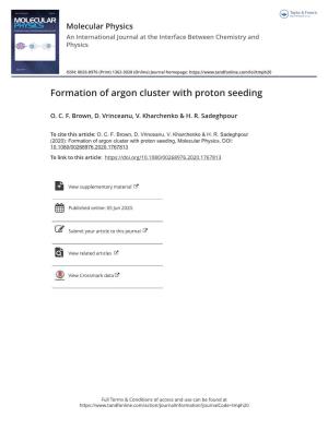 Formation of Argon Cluster with Proton Seeding
