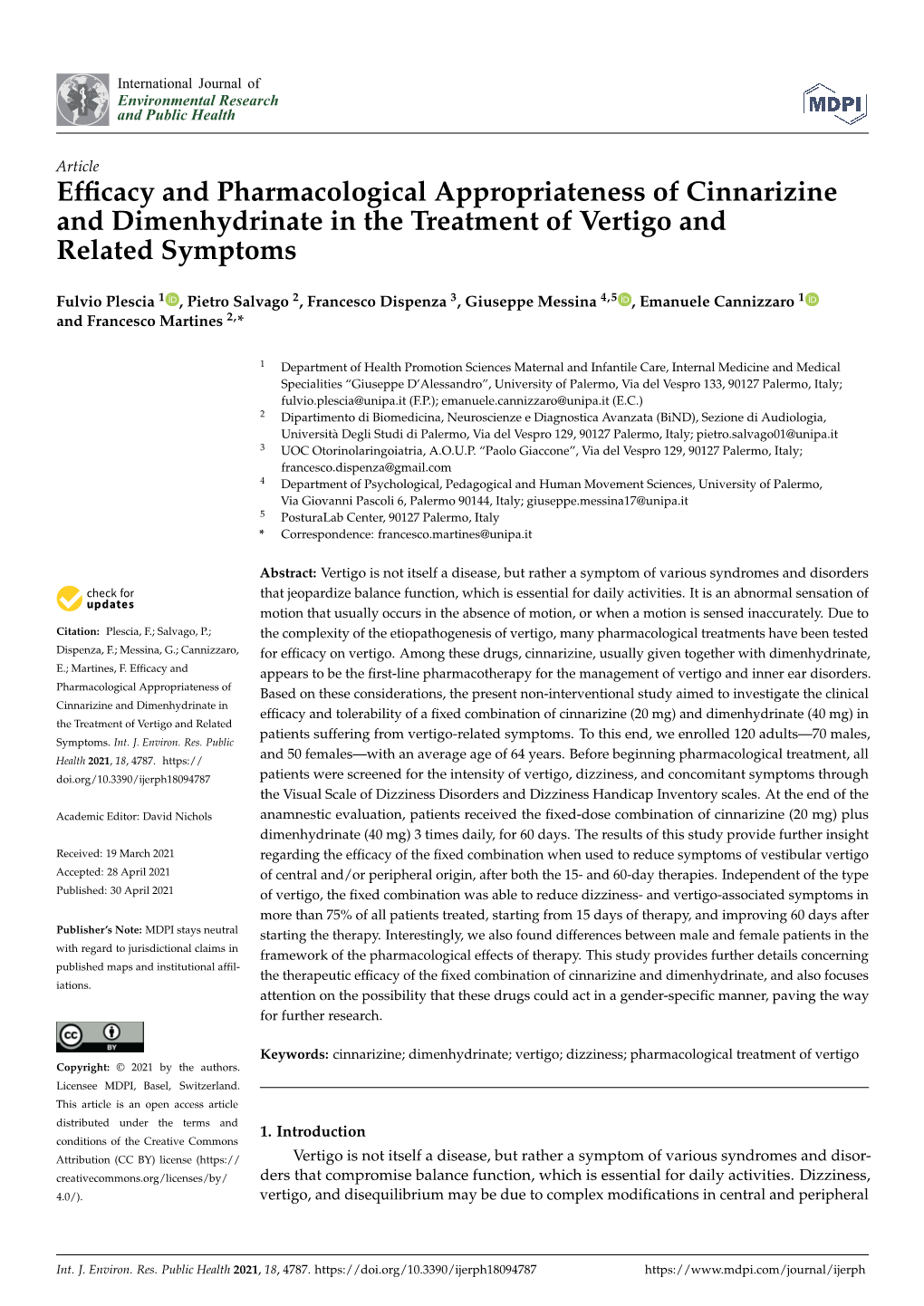 Efficacy and Pharmacological Appropriateness of Cinnarizine And