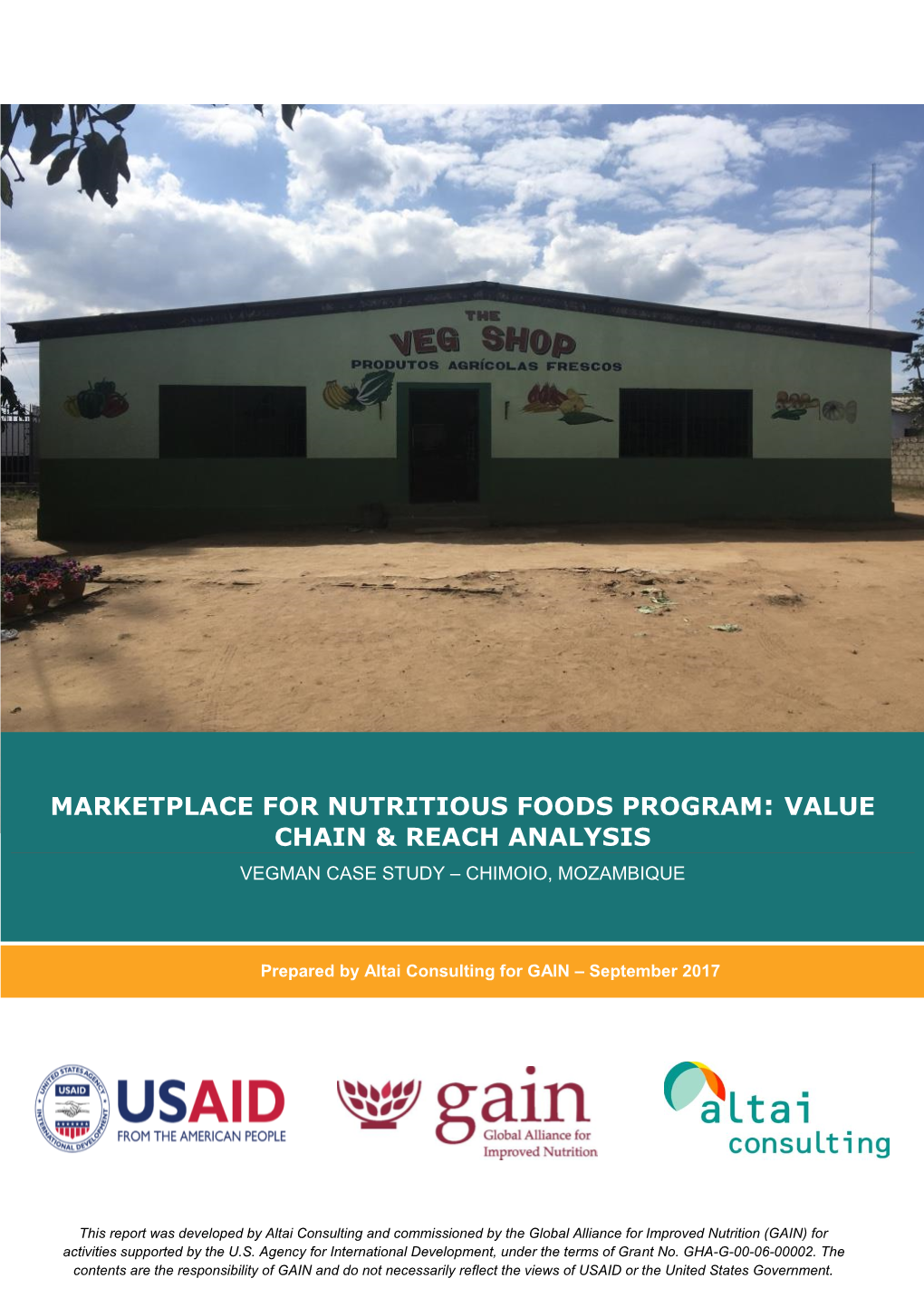 Marketplace for Nutritious Foods Program: Value Chain and Reach