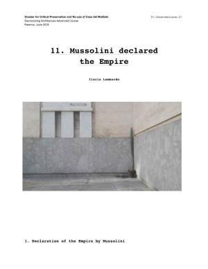 11. Mussolini Declared the Empire