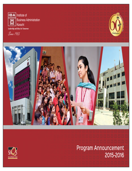 Program Announcement 2015-2016